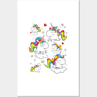 Rainbow Unicorns Posters and Art